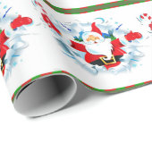 Santa Popping Out Cadeaupapier (Rol Hoek)