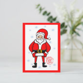 Santa Pose Feestdagenkaart (Staand voorkant)