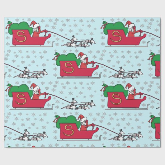 Santa Possum Cadeaupapier (Vlak)