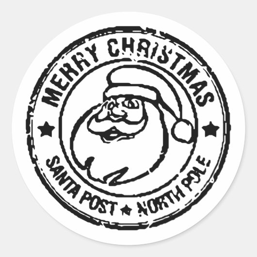 Santa Post Noordpool Kerstgunst Cadeau Gift Ronde Sticker (Voorkant)