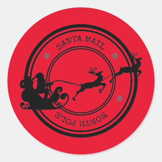 Santa Post Noordpool Ronde Sticker (Voorkant)