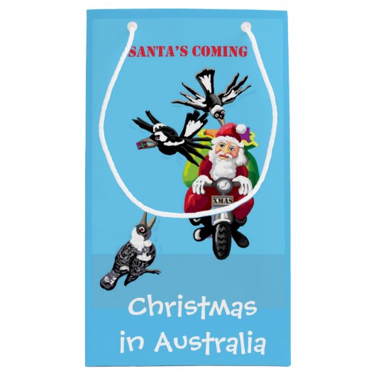 Santa postman die cadeaus levert klein cadeauzakje (Achterkant)