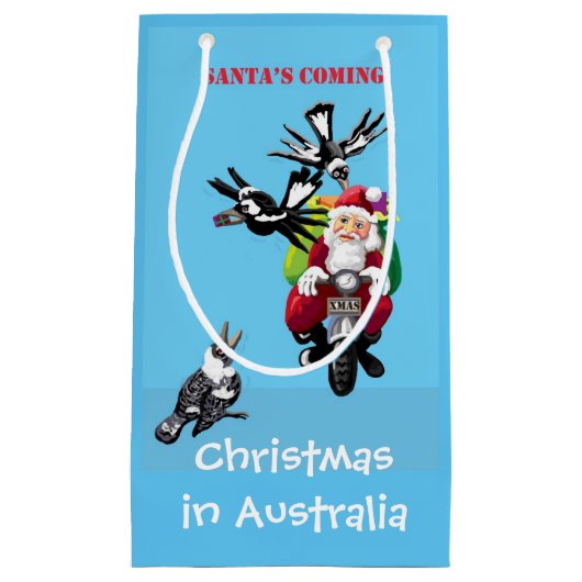 Santa postman die cadeaus levert klein cadeauzakje (Voorkant)