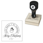 Santa Postmark Aangepaste naam Script Rubber Stamp Rubberstempel (Gestempeld)