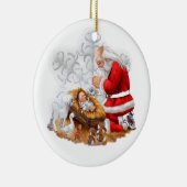 Santa Pray Over Baby Jesus Ornament (Rechts)