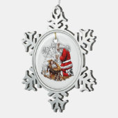 Santa Prayer over Baby Jesus Tin Sneeuwvlok Ornament (Rechts)