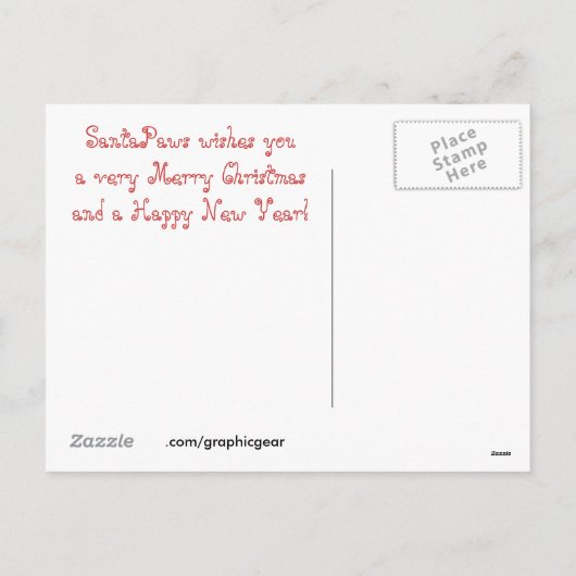 Santa Pug-Briefkaart Feestdagenkaart (Achterkant)