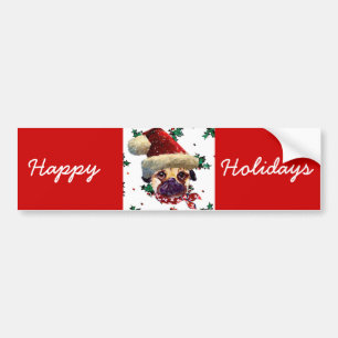 Santa Pug Bumpersticker