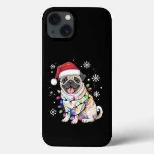 Santa Pug Christmas Lights Xmas Hondenliefhebber Case-Mate iPhone Case