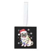 Santa Pug Christmas Lights Xmas Hondenliefhebber Decoratie (Voorkant)