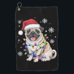 Santa Pug Christmas Lights Xmas Hondenliefhebber Golfhanddoek<br><div class="desc">Santa Pug Christmas Lights Xmas Hondenliefhebber</div>
