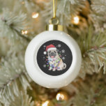 Santa Pug Christmas Lights Xmas Hondenliefhebber Keramische Bal Ornament<br><div class="desc">Santa Pug Christmas Lights Xmas Hondenliefhebber</div>