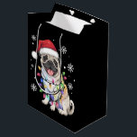 Santa Pug Christmas Lights Xmas Hondenliefhebber Medium Cadeauzakje<br><div class="desc">Santa Pug Christmas Lights Xmas Hondenliefhebber</div>