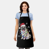 Santa Pug Christmas Lights Xmas Hondenliefhebber Schort (Gedragen)