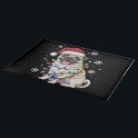 Santa Pug Christmas Lights Xmas Hondenliefhebber Snijplank<br><div class="desc">Santa Pug Christmas Lights Xmas Hondenliefhebber</div>