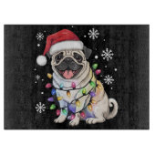 Santa Pug Christmas Lights Xmas Hondenliefhebber Snijplank (Voorkant)