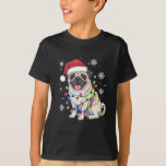 Santa Pug Christmas Lights Xmas Hondenliefhebber T-shirt<br><div class="desc">Santa Pug Christmas Lights Xmas Hondenliefhebber</div>