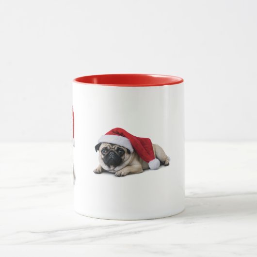Santa Pug Christmas Mok (Midden)