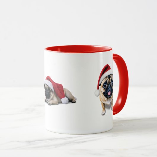 Santa Pug Christmas Mok (Voorkant rechts)