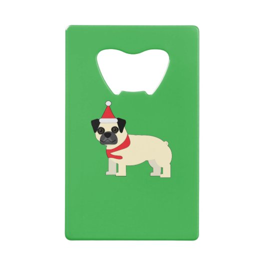 Santa Pug Creditkaart Flessenopener (Voorkant)