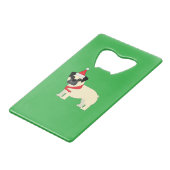 Santa Pug Creditkaart Flessenopener (Voorkant Gekanteld)
