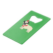 Santa Pug Creditkaart Flessenopener (Achterkant Gekanteld)
