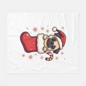 Santa Pug Delight Fleece Deken (Voorkant (Horizontaal))