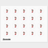 Santa Pug Delight Ronde Sticker (Vel)