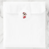 Santa Pug Delight Ronde Sticker (Tas)