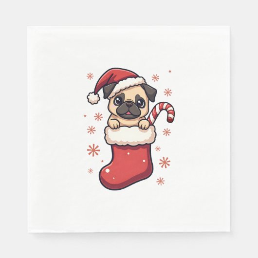 Santa Pug Delight Servet (Voorkant)
