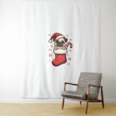 Santa Pug Delight Wandkleed (In situ)