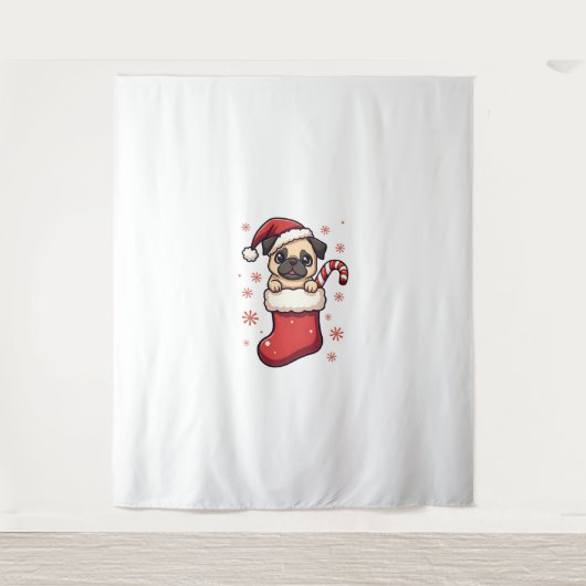 Santa Pug Delight Wandkleed (Voorkant)