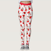 Santa Pug- en Candy Canes Holiday-Leggings Leggings (Voorkant)
