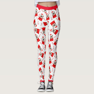 Santa Pug- en Candy Canes Holiday-Leggings Leggings