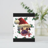 Santa Pug Feestdagenkaart (Staand voorkant)
