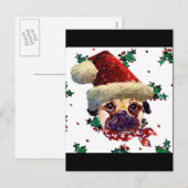 Santa Pug Feestdagenkaart (Voorkant / Achterkant)