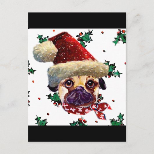 Santa Pug Feestdagenkaart (Voorkant)