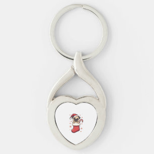 Santa Pug Genoegen Sleutelhanger