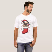 Santa Pug Genot T-shirt (Voorkant volledig)