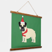 Santa Pug Hangend Wandkleed (Gebogen)