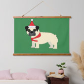 Santa Pug Hangend Wandkleed (Slaapkamer)