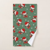 Santa Pug Kerstpatroon Bad Handdoek (Handdoek)