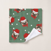 Santa Pug Kerstpatroon Bad Handdoek (Wasdoekje)