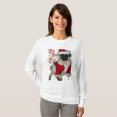 Santa Pug Light T-Shirt (Voorkant volledig)