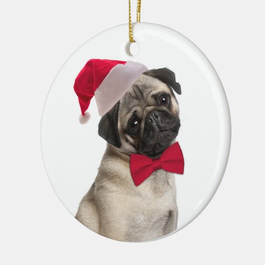 Santa Pug-Ornament Keramisch Ornament (Links)