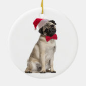 Santa Pug-Ornament Keramisch Ornament (Achterkant)