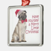 Santa Pug-Ornament Metalen Ornament (Links)