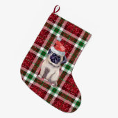 Santa Pug Pset Kerstmis Grote Kerstsok (Voorkant (Hangend))