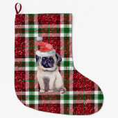 Santa Pug Pset Kerstmis Grote Kerstsok (Voorkant)