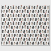 Santa Pug Puppy Holiday Kerstmis Cheer Dog Cadeaupapier (Vlak)